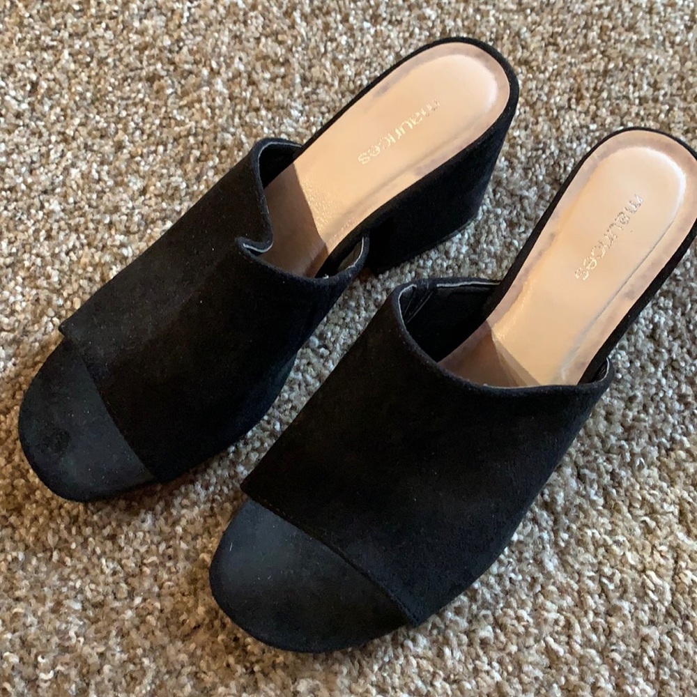 Maurices black open toe shoes